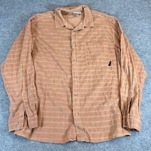 VINTAGE Gramicci Button Up Shirt Mens Large Tan Plaid Corduroy Long Sleeve Retro